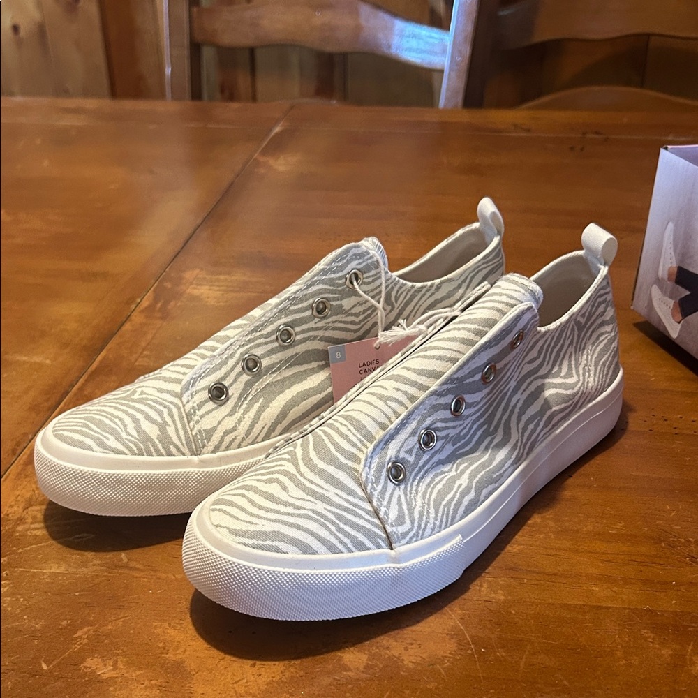 Serra Gray Zebra Print Women's Sneakers